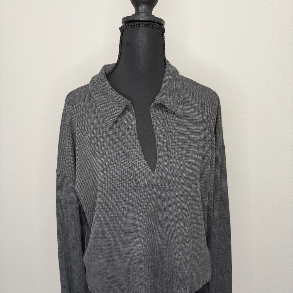 Altar'd State Charcoal Collared Blouse